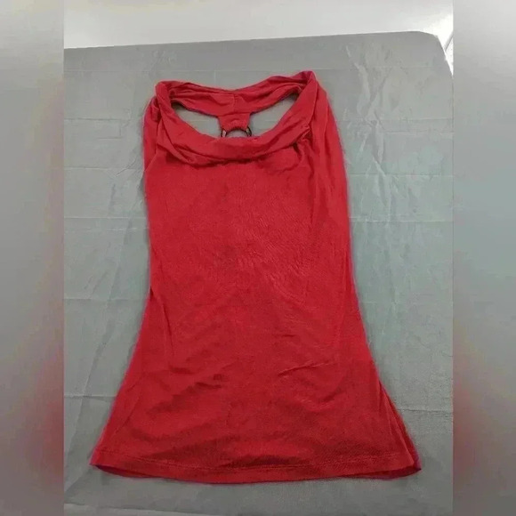 Pink Unbranded Halter Top Cowl Neck With Circle Wooded Back Piece - Picture 2 of 9
